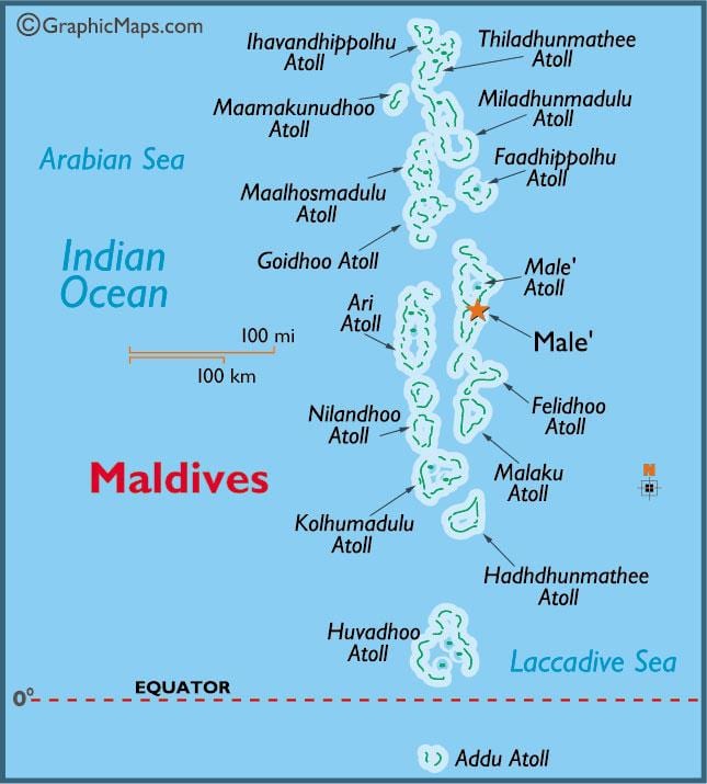 baa atoll মালদ্বীপ মানচিত্র