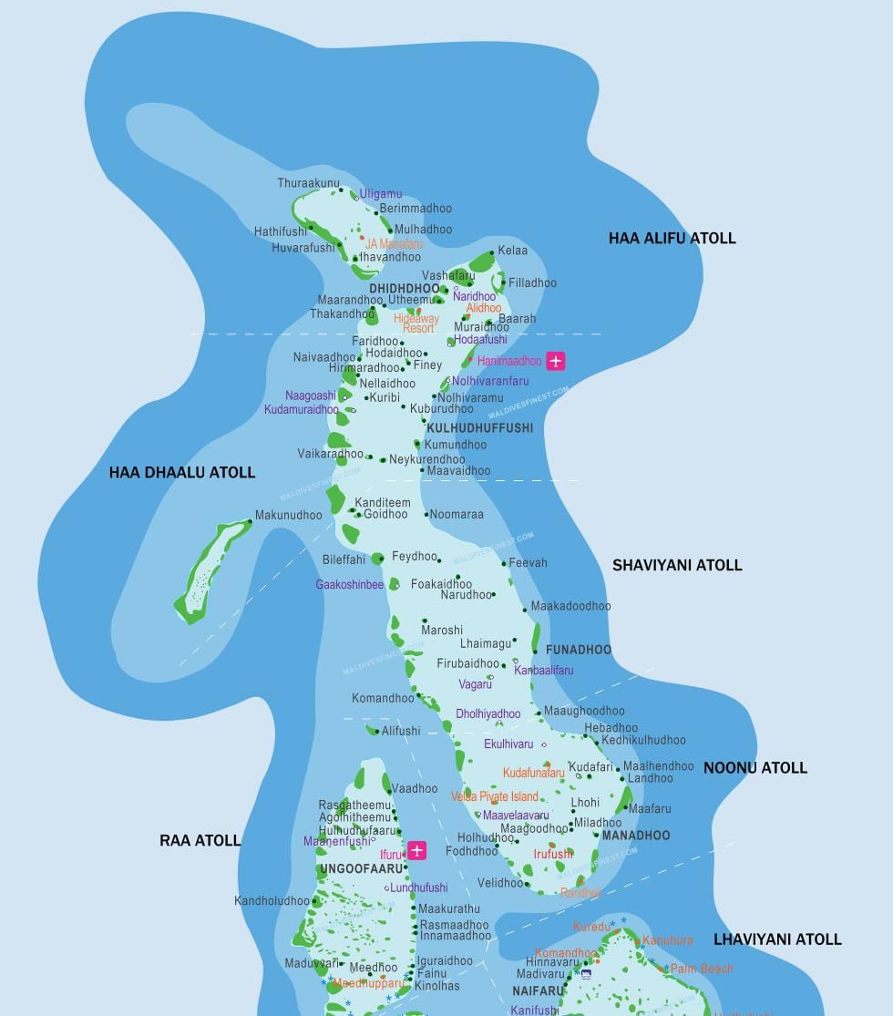 মালদ্বীপ রিসর্ট অবস্থান মানচিত্র