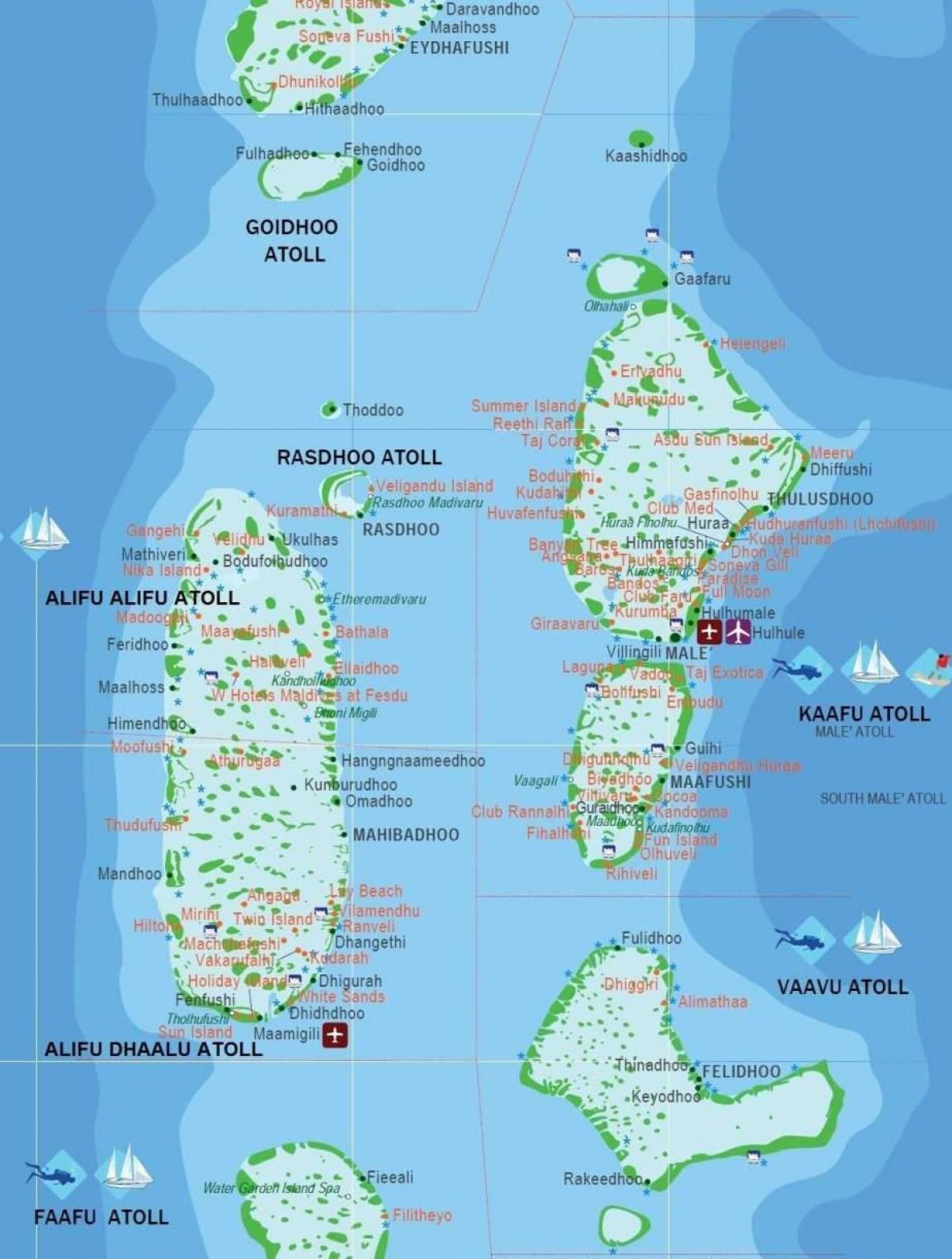 মালদ্বীপ দেশ বিশ্বের মানচিত্র