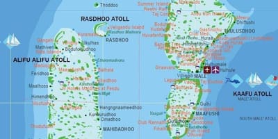 মানচিত্র মালদ্বীপের পর্যটন